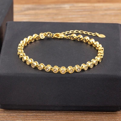 Bracelet Cristal Femme — Éclat Doré