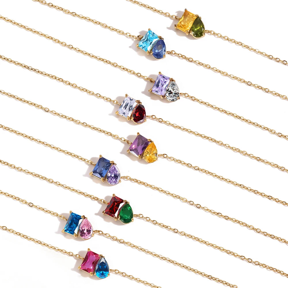 Collier Zircon Bicolore — Pierre du Mois