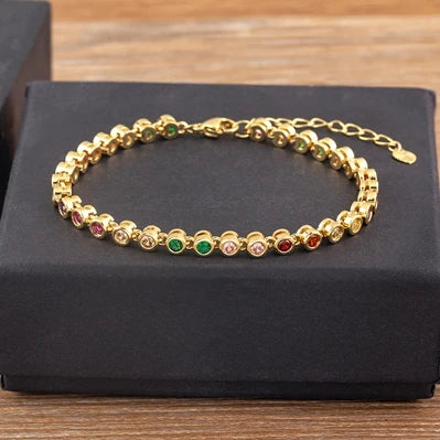 Bracelet Cristal Femme — Éclat Doré